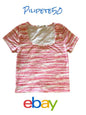 Cloud Dancer Stripe Round Neck Baby Tee, Women's Size L, Pink NEW MSRP $24.99