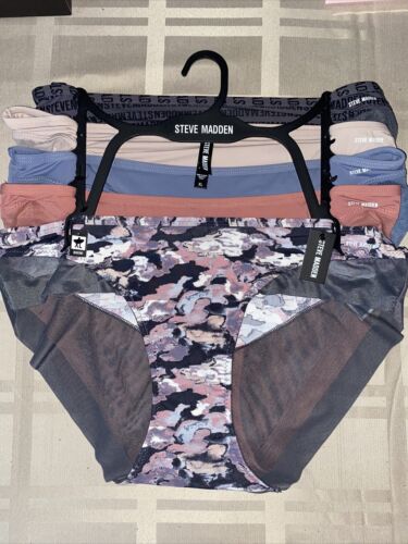 Steve Madden ~ 5-Pair Women's Bikini Underwear Cotton & Nylon Blend ~XL~CUTE!