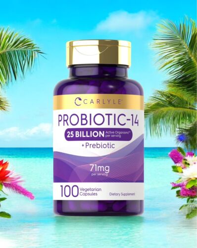 Carlyle Probiotics 25 Billion CFU | with Prebiotics | 100 Capsules |...