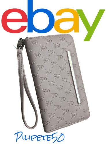 STEVE MADDEN WALLET WRISTLET ZIP AROUND PINK BLUSH STAMPED LOGO VERY DIFFERENT!!