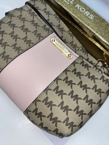 Michael Kors Women’s Belt  Fanny Pack MK Signature Logo PINK/BROWN/BEIGE - S/M