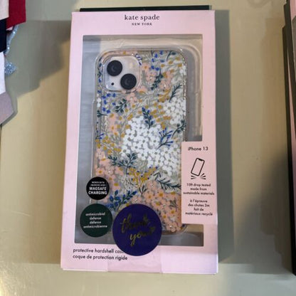 Kate Spade Phone case iPhone For  iPhone 13 Floral Gold Leaf Rhinstones Beauty!!