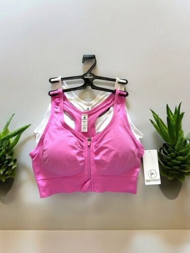 90 Degree By Reflex High Performance~Full Support Sport  Bra Set-Two L~MSRP$58