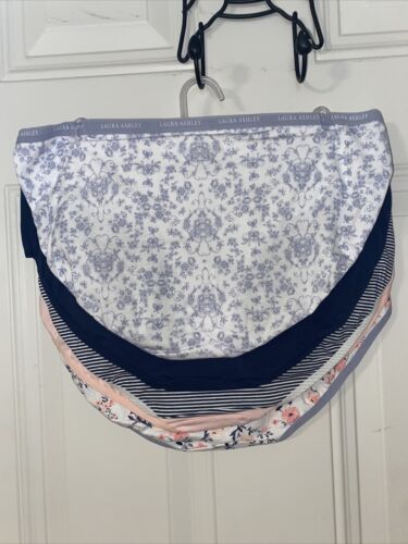 LAURA ASHLEY Intimates Cotton-Spandex Brief Panties~Size XL~5 pair Style LS9540