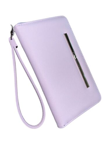 STEVE MADDEN WALLET WRISTLET LAVENDER SMOOTH TEXTURED SILVER ZIP "OH WHAT COLOR"