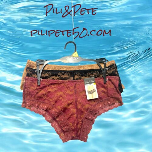 PRIMA VALENTINA~3Pk  Lace Boy Short Panties Multico~ALL REGULAR SIZES~Great Fit!