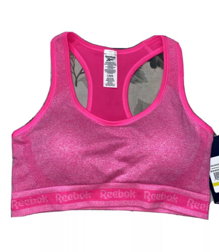 Reebok Sport Seamless Neon Knock￼ Out Pink￼ Bra MEDIUM Retail $40 NEW