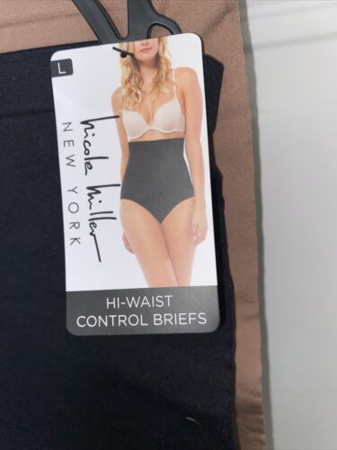 NICOLE MILLER~2 Pk~Hi-Waist Control Brief~TONES YOUR TUMMY~ UNIQUE & SEXY~Large
