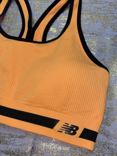 New Balance Medium Impact Sports Bra Style 112013 Impulse Orange/Black Size L