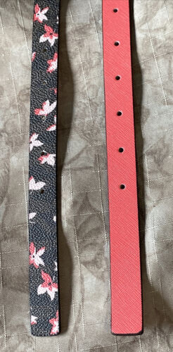Michael Kors belts 2 For 1 Orchid Floral/Orchid Gold Buckles "Skinny" MSRP $58