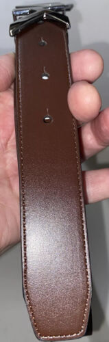 Michael Kors Belt Reversible Luggage/Mocha With Silver Mk Logo Buckle Beautiful