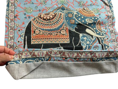 Elephant Tapestry Style~Women Tote Double Handle Large Bag~Multicolor Design~NEW
