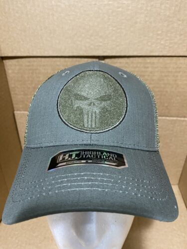 Highland Tactical Hat Khaki Green With Punisher Logo