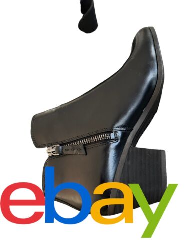 Frye Women’s Black Leather Judith Double Zip Heeled Booties Side Zips US 9 NWT