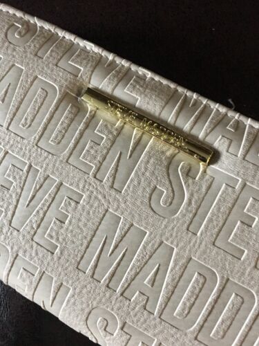 STEVE MADDEN WALLET Bisque Stamped Logo Zip Around Organizer Wristlet Free Ship