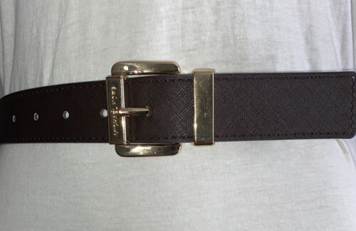 MICHAEL KORS BELT REVERSIBLE BROWN/WHITE MK LOGO LARGE