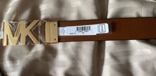 MICHAEL KORS BELT REVERSIBLE VIOLET MK LOGO TO LUGGAGE MK GOLD BUCKLE