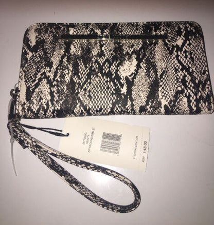 STEVE MADDEN WALLET WRISTLET MULTI BLACK/WHITE SMOOTH TEXTURED