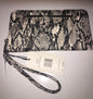 STEVE MADDEN WALLET WRISTLET MULTI BLACK/WHITE SMOOTH TEXTURED