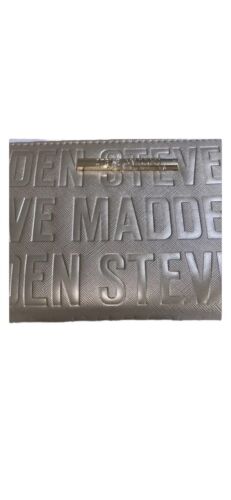 STEVE MADDEN WALLET WRISTLET METALIC GOLD STAMPED LOGO VERY CLASSY!!