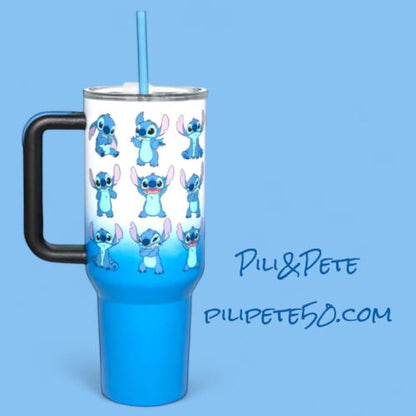 Disney Lilo & Stitch Face Stainless Steel Tumbler 40 Oz. Travel Cup Mug