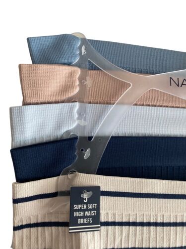 NAUTICA Size Medium 5-pk Multicolor Women's Ribbed Panties~NT3631~Logo MSRP $42