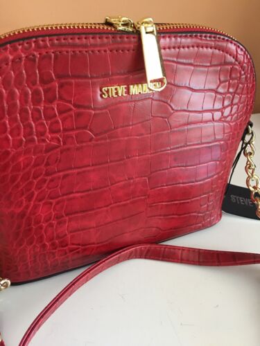 STEVE MADDEN HANDBAG~RED~BMAGGIE SNAKE DESIGN GOLD HARDWARE~BEAUTIFUL & UNIQUE!