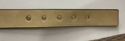 MICHAEL KORS BELT BEIGE  WITH MK LOGO WITH RIVET BELT LOOP GOLD BUCKLE  EYELETS