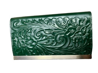Patricia Nash Cauchy Wallet/Clutch, Tooled Leather~SoftGreen~P329244~MSRP$119