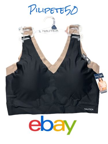NÁUTICA 2PACK INTIMATES LOUNGE SIZE L BRAS LASER CUT -NT3794 BEAUTIFUL!