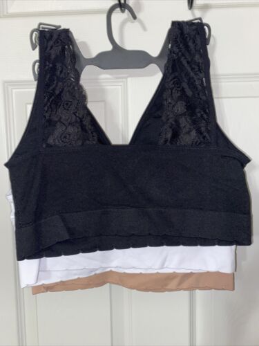 Delta Burke 3-Pack Seamless Bras Size 2X Soft Comfort Lounge Removable Pads