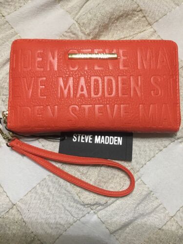 STEVE MADDEN WALLET WRISTLET ORANGE STAMPED LOGO "SO NICE"!!!!