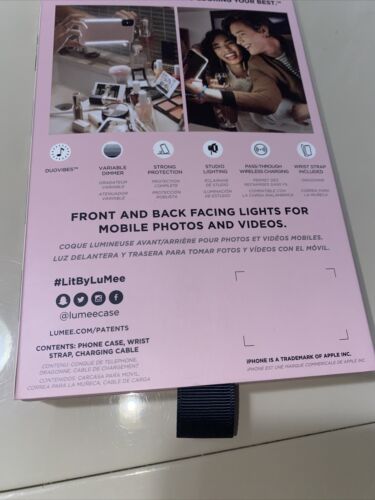 LuMee Duo Instafame Lighted Cases For IPhone Xs X Case Black Glitter UNIQUE~NEW