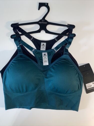 90 Degree By Reflex High Performance~Sport Bra~Green & Black Set of 2~Sze MEDIUM
