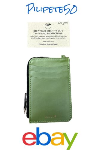 Lodis Wallet~Cardcase~Coin Holder Green Catalina~RFID Protection~Genuine Leather