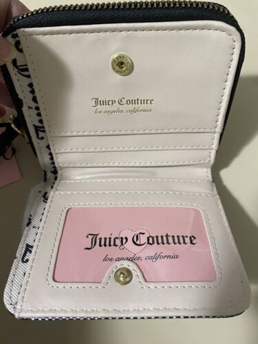 JUICY COUTURE GOTHIC PEEK A BOW SMALL ZIP AROUND WALLET FOLD OVER-UNIQUE!!