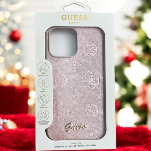 GUESS iPhone 14 ProMax| 13 ProMax|12 ProMax iPhone Case Saffiano~Slim Profile
