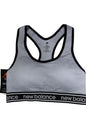 New Balance Medium Impact Sports Bra Style # 1153  SILVERMINK/ Black LARGE NEW