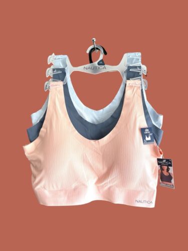 NAUTICA 3 PACK LASER CUT BRAS~ INTIMATES LOUNGE ALL SIZES~NT6265~BEAUTIFUL!