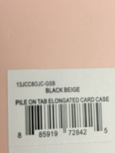 Juicy Couture Pile on Tab Elongated Card Case Bifold~Black Beige~Key Heart Ring