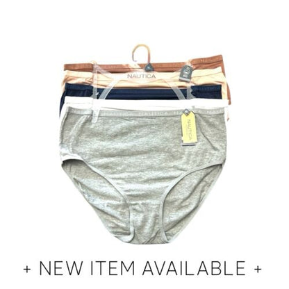 NAUTICA 5-pack~Organic Cotton Women Briefs Sz XL High-Rise Multicolor NT3771