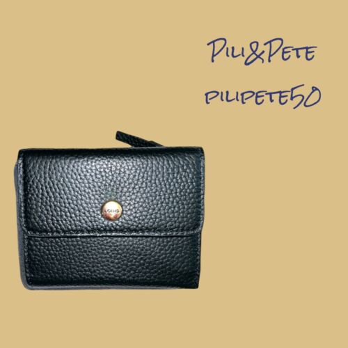LODIS Bifold Wallet & Coin Purse Black Pebble  Leather -ABSOLUTELY BEAUTIFUL!!!
