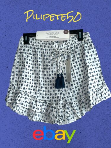 Rachel Zoe ~2-Pack Sleep Shorts Cotton~Floral Blue/White~ Ruffle~VERY FEMININE!!
