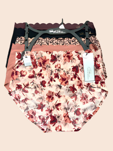 Marilyn Monroe 5pc MM3731- No Show Mid-Rise Panties~L~Multicolor $48-PERFECT