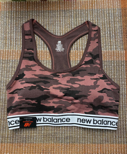 New Balance Medium Impact Sports Bra Camo 116722 Multi/Black/White Size XLARGE