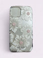 Kate Spade Phone Case iPhone 13 & 14~ Floral&Rhinestones~Hollyhock~UNIQUE BEAUTY