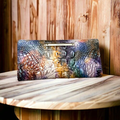 Brahmin Ady Bi-Fold Genuine Leather Wallet Woodland Melbourne Multicolor~UNIQUE