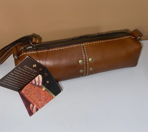Patricia Nash Isla Oblong Italian Leather Wristlet Veg Tan NEW