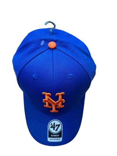 '47 New York Mets Clean Up Home Royal Blue Adjustable Strap Hat Dad Cap