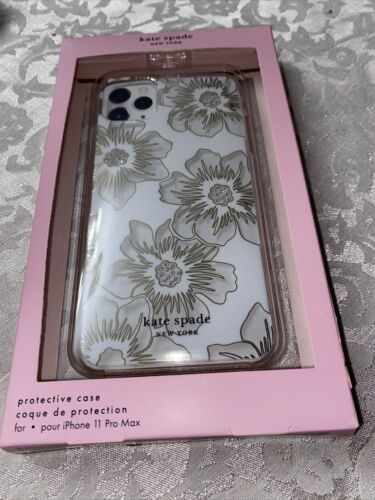 Kate Spade Phone Case for iPhone 11 Pro Max Reverse Hollyhock Floral W/Gemstones